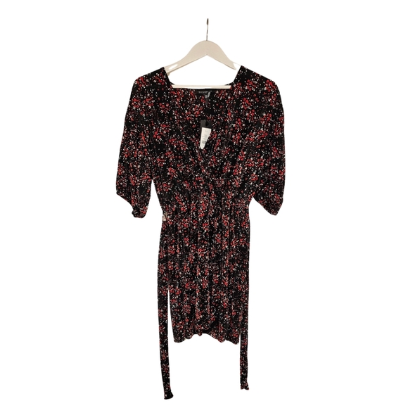 NWT Dynamite Floral Pleated Wrap Dress - Picture 1 of 7